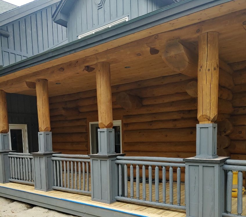 Detailed log home restoration in Muskoka