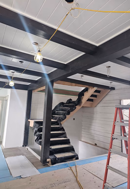 Interior staircase during finishing stage